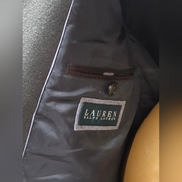 Lauren Ralph Lauren Mens 46R Wool Nylon Brown Overcoat Jacket Classic - Picture 3 of 10